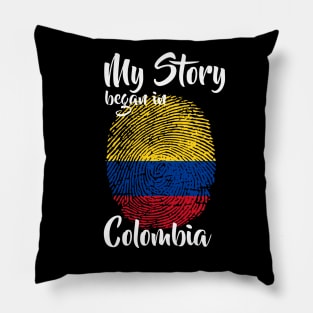 Colombia Flag Fingerprint My Story DNA Colombian Pillow