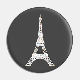 Eiffel tower Paris France the curve -subway Paris Pin