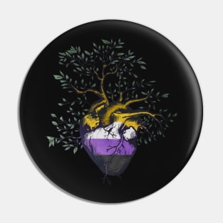 Nonbinary Heart Tree of Life Pin