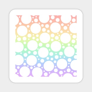 Pastel Rainbow with White Polka Dots Magnet