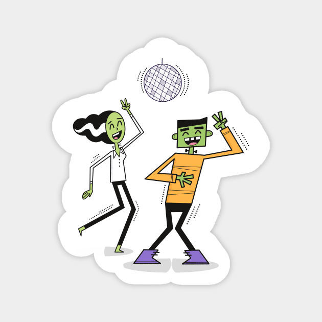 Frankenstein Dance Party Magnet by Andy McNally