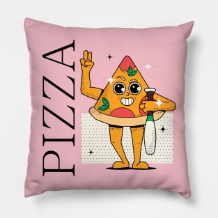 Hand Drawn Pizza Fun Pillow