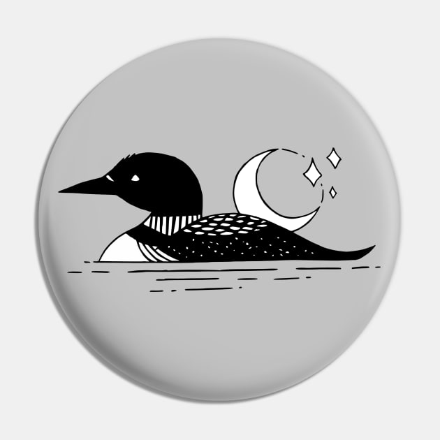 Loon Silhouette Tattoo Pin by TaliDe