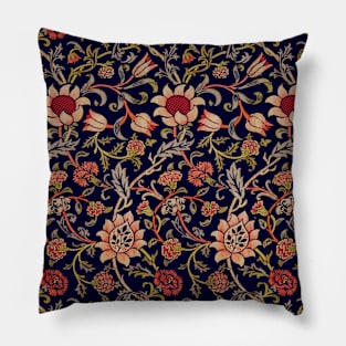 William Moris Evenlode Pattern on Blue Pillow