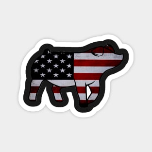 American Flag Pig Silhouette 1 - NOT FOR RESALE WITHOUT PERMISSION Magnet