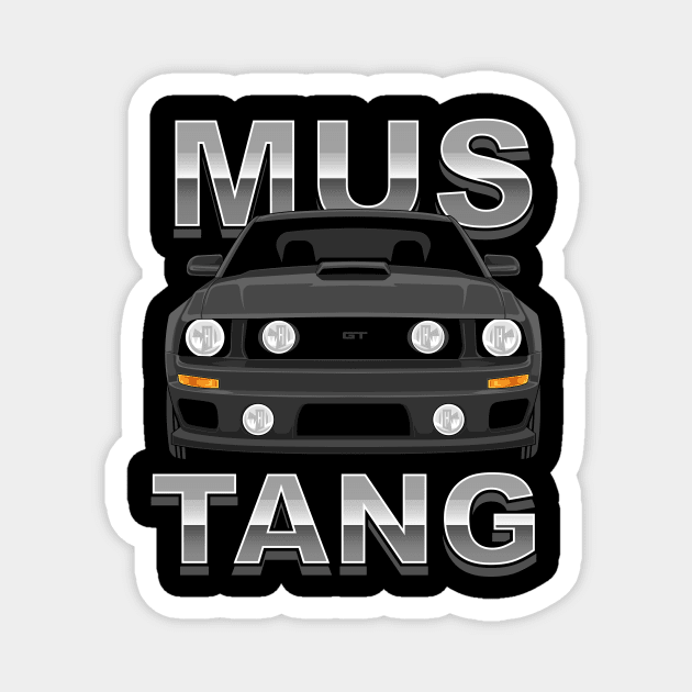 Black Mus Tang American Muscle Vehicle 2009 GT Magnet by yourcar.art