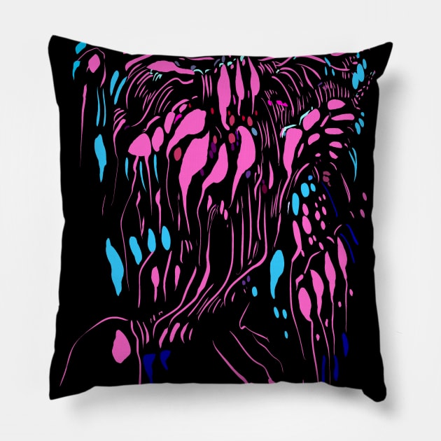 abstract color- space trip - tribal Pillow by Nikokosmos