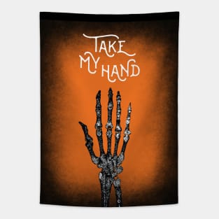 Human Anatomy Skeleton Hand Halloween Tapestry