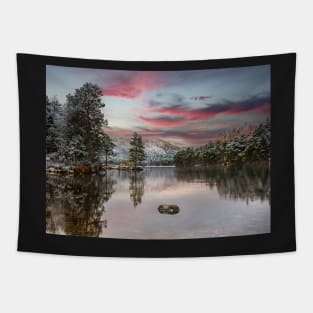 Loch an Eilein Winter Sunset Tapestry