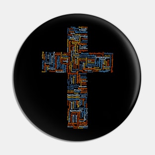 Colour cross word cloud Jesus God truth spirituality Christian design Pin