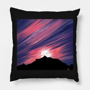 Mountains and the moon Pillow