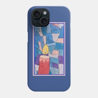 Burning Candle on Smalt Background Phone Case