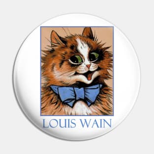 Cat with Blue Bowtie by Louis Wain Pin