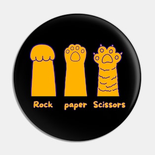 Rock Paper Scissors Cute Cat Paw Pin