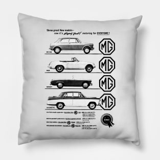 MG CAR RANGE - 1960s advert Pillow