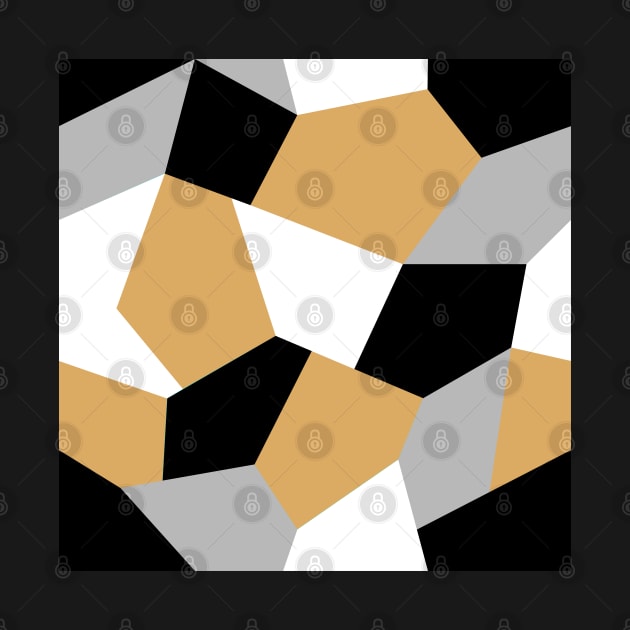 Gold, black, white and grey mosaic seamless repeat pattern image. by LizzyizzyDesign