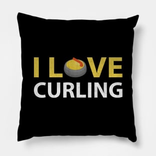 I Love Curling Gift Pillow
