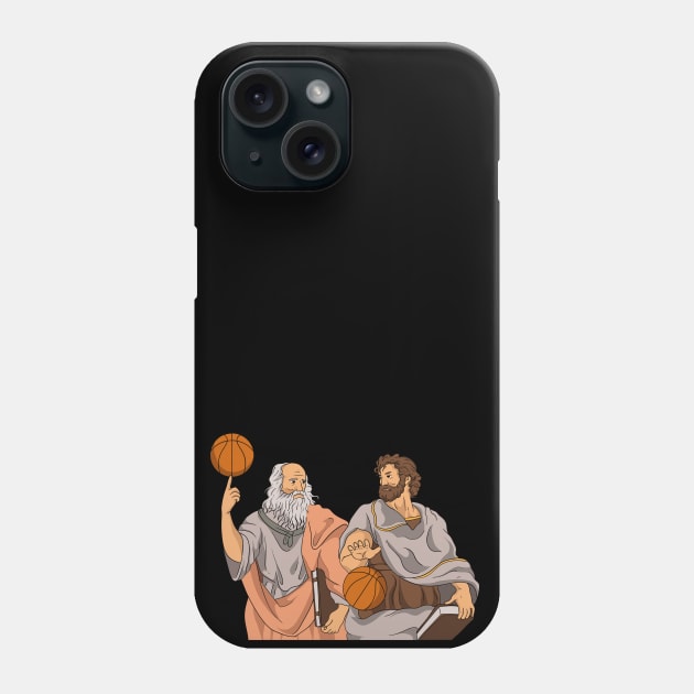 Plato And Aristotle Playing Basketball Phone Case by maxdax