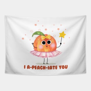 I A Peach Iate You - funny peach pun Tapestry