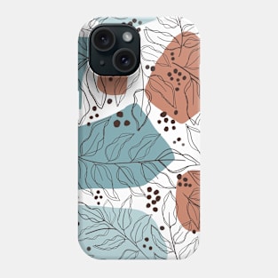 Scandinavian Summer Pastel Leave Pattern Phone Case