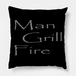 Man Grill Fire - BBQ - Grill Master T-shirt Pillow