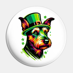 Jagdterrier Enjoys Saint Patrick's Day Festivities Pin