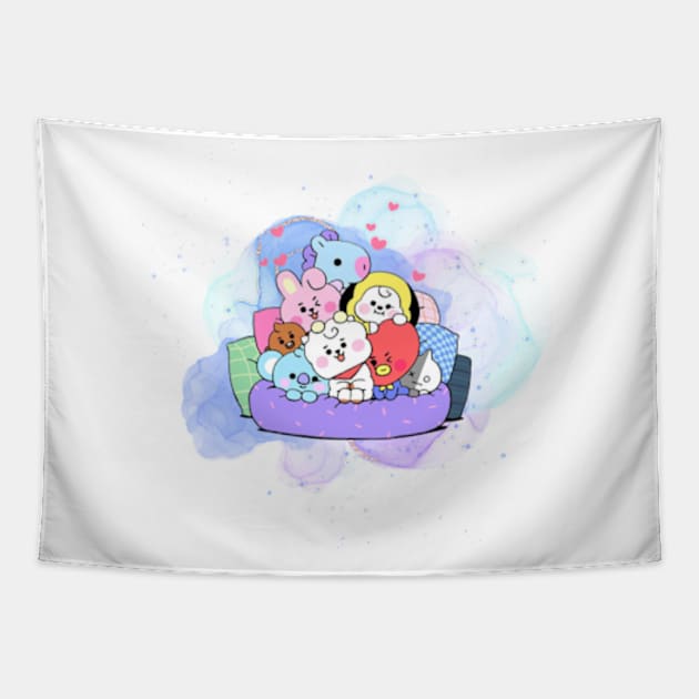 BT21 T-Shirt Tapestry by itslabell & co