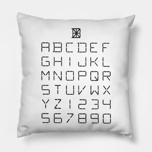 Font of Characters Vintage Patent Hand Drawing Pillow