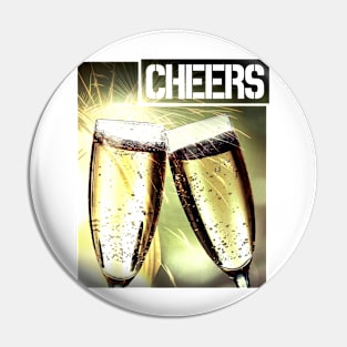 Cheers Champagne drinking Pin