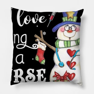 I Love Being A Nurse Christmas Pillow