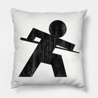 Stick Person Playing Billiards Pillow