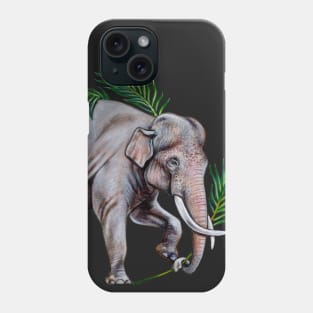 Asian Elephant with Palm Fronds Phone Case