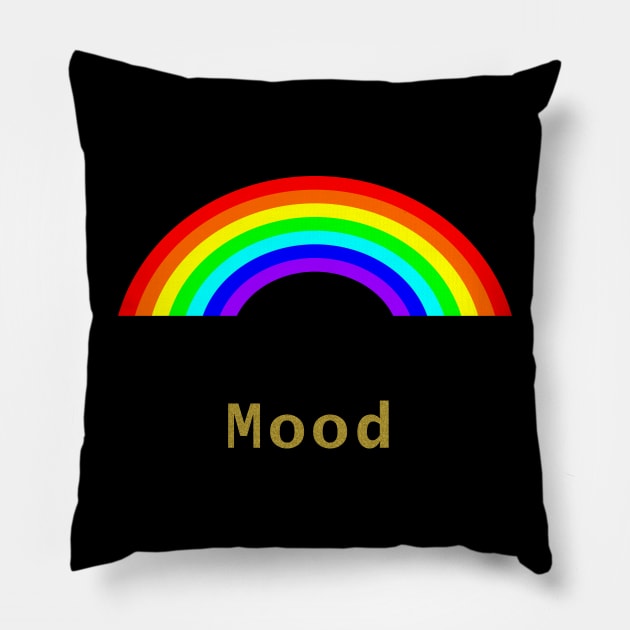 Gold Mood Rainbow of Positivity Pillow by ellenhenryart