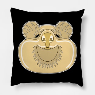 brown cute quokka face Pillow