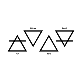 Air Fire Water Earth Four Elements Greek Triangle Symbols T-Shirt