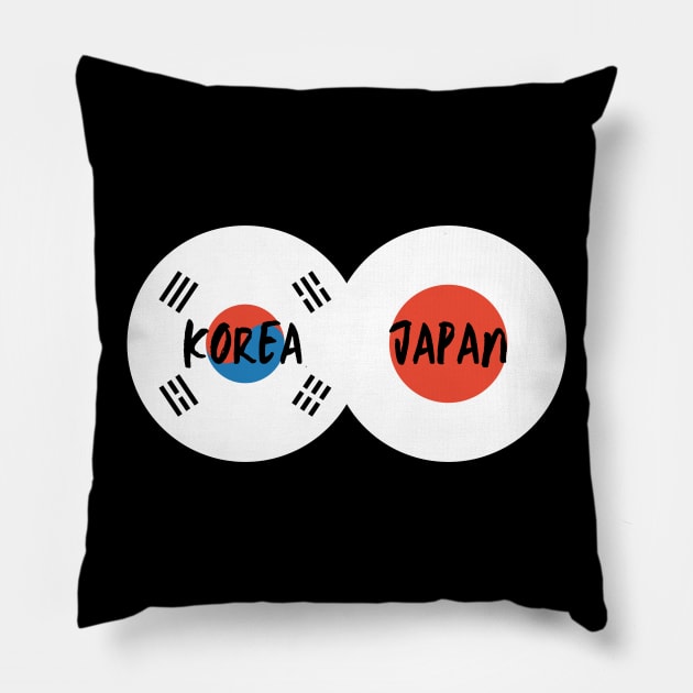 Korean Japanese - Korea, Japan Pillow by The Korean Rage