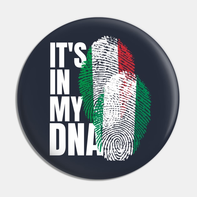 Italian And Nigerian Mix DNA Heritage Flag Gift Pin by Just Rep It!!