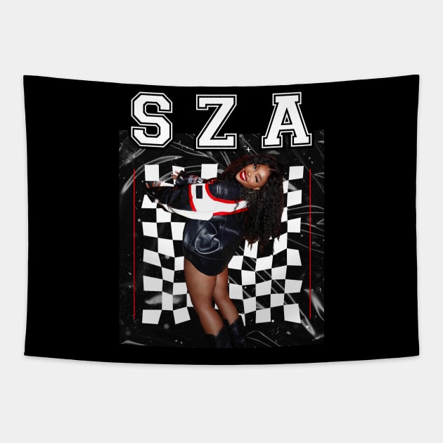 SZA - Vintage - Black/White/Red Tapestry by GFXbyMillust