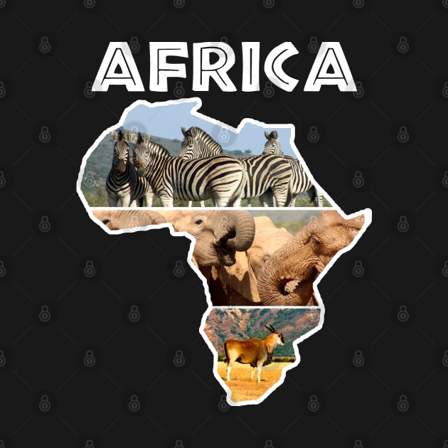 African Wildlife Continent Collage by PathblazerStudios