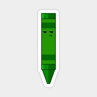 Cute Envious Green Crayon Magnet