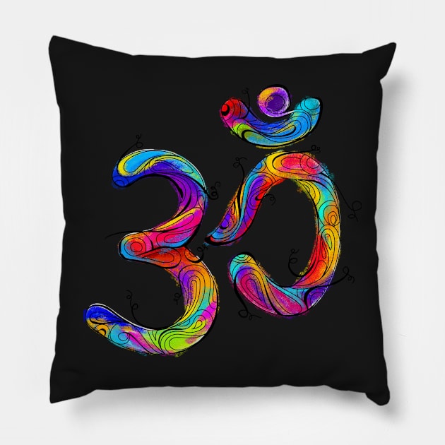 OM: Colorful Holi Pillow by swarna artz