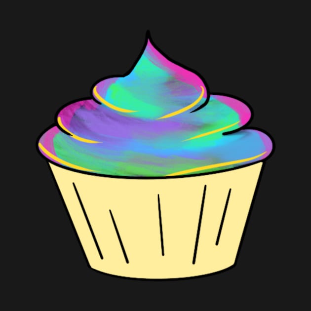 vanilla fluorescent cupcake by xaxuokxenx