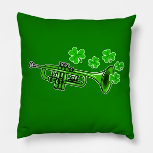 St Patrick's Day 2022 Trumpet Trumpeter Irish Musician Pillow