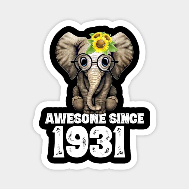 Awesome since 1931 89 Years Old Bday Gift 89th Birthday Magnet by DoorTees