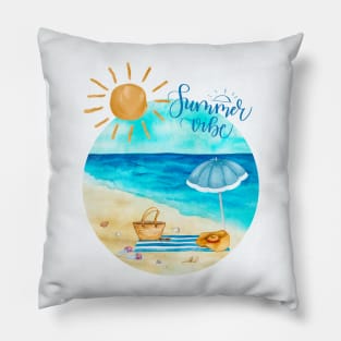 Beach summertime Adventure Explore the world travel lover palm tree sun Pillow