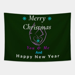 Merry Chirstmas You and Me Tapestry