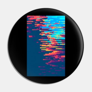 Summer Sky Glitch Contemporary Artwork Pin