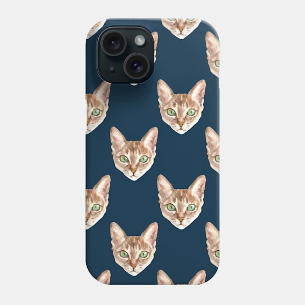 Green Eyed Cat Pattern Phone Case by otaku_sensei6