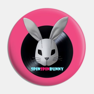 SpinSpinBunny Bunny Record Logo with Text Pin