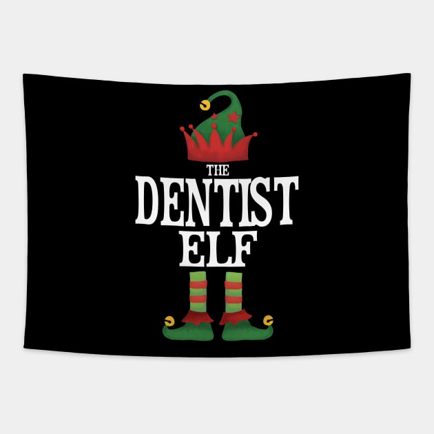 Dentist Elf Matching Family Group Christmas Party Pajamas Tapestry by uglygiftideas